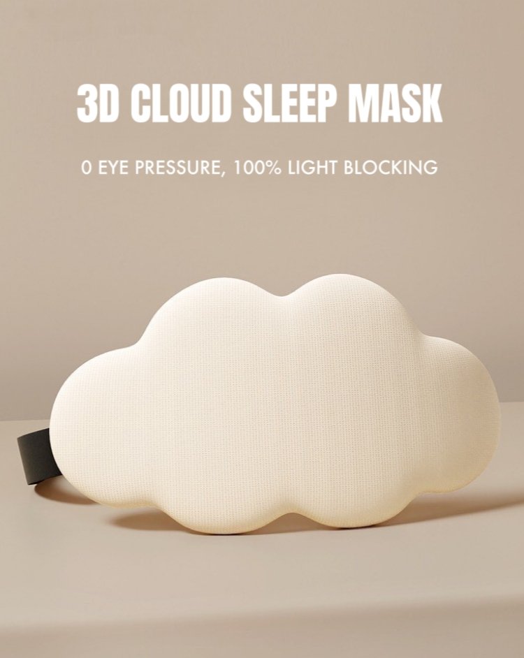 3D Cloud Sleep Mask – Zero Pressure, Total Darkness